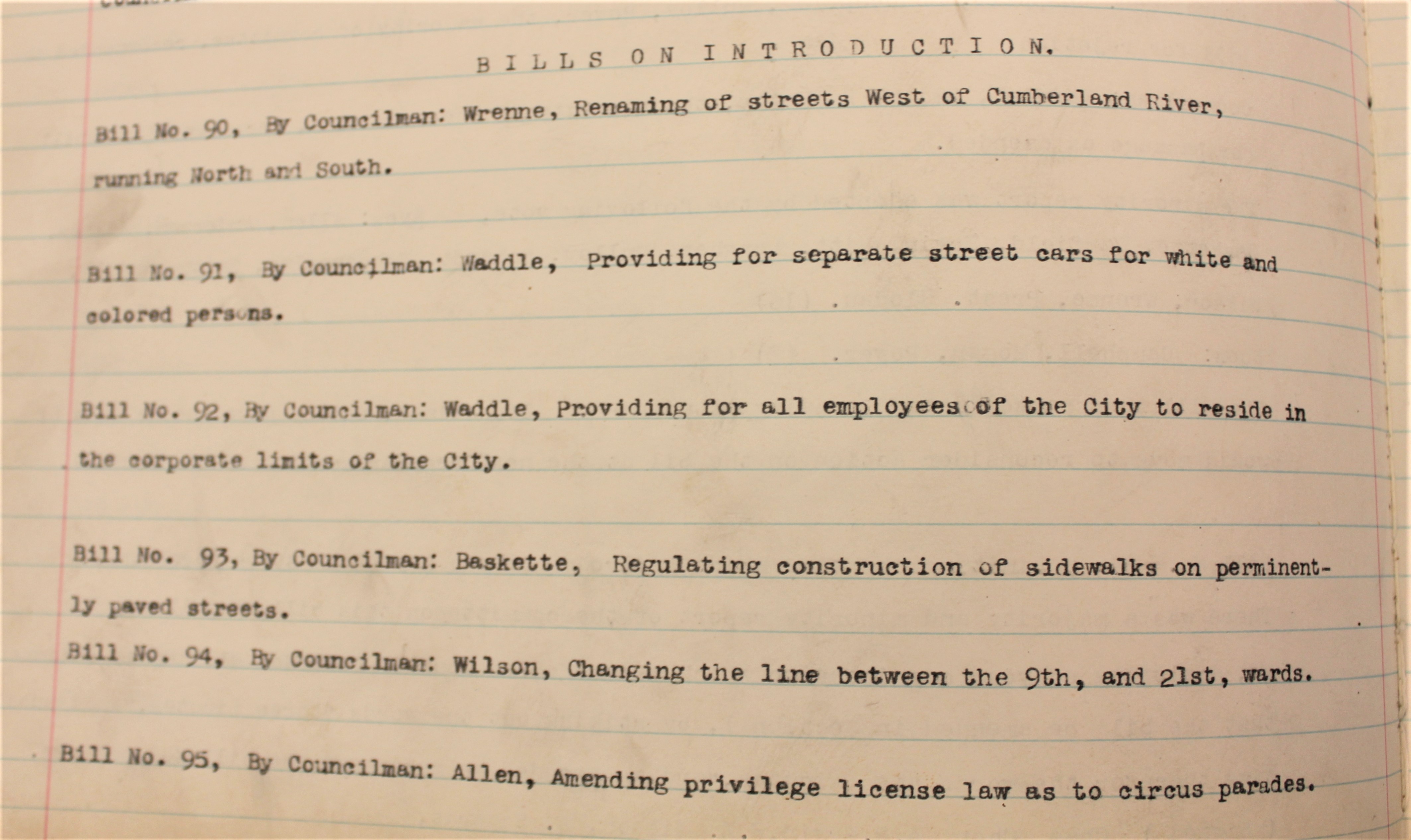 1904 Nashville City Council Minutes