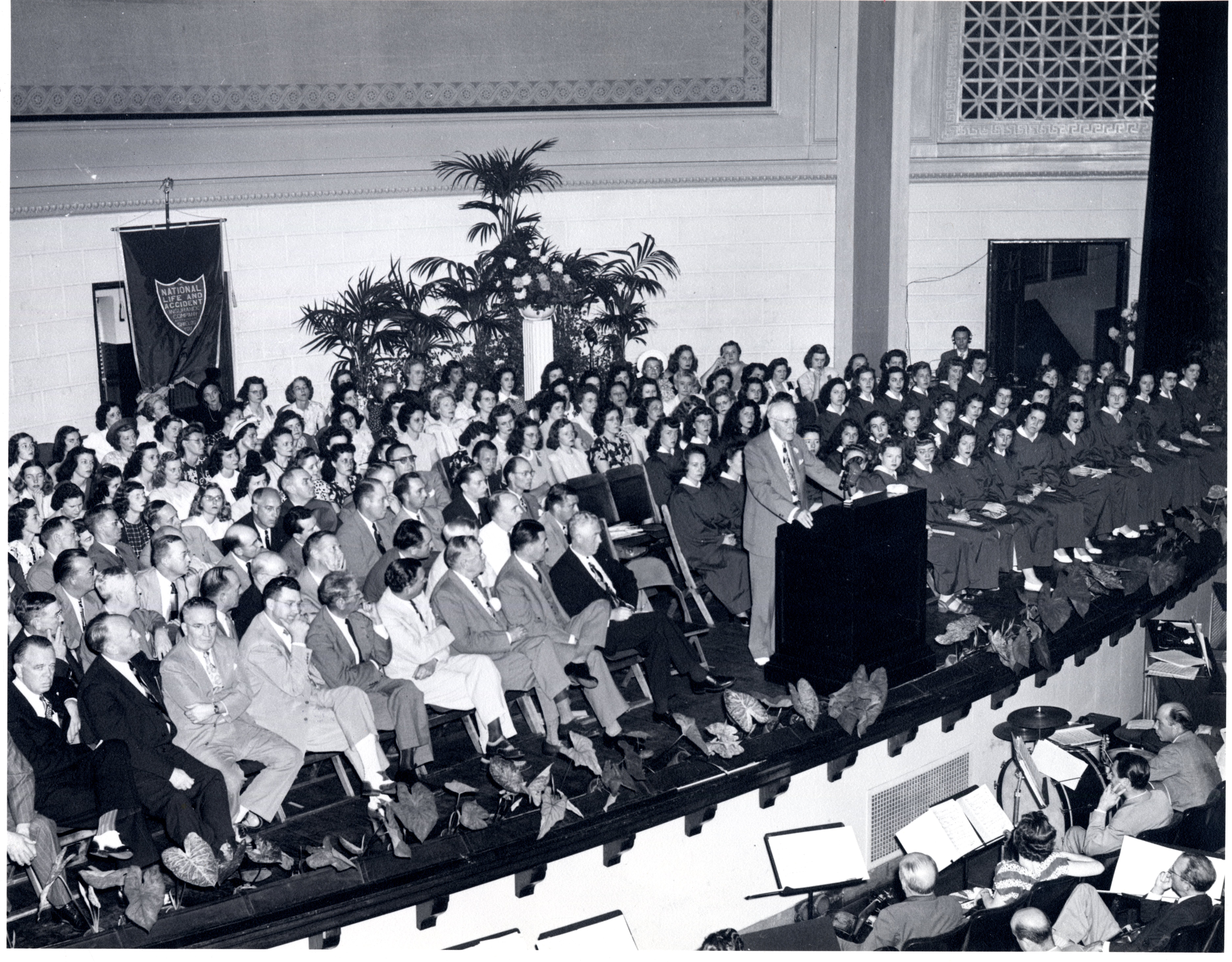 National Life Insurance Meeting, possibly in the War Memorial Auditorium