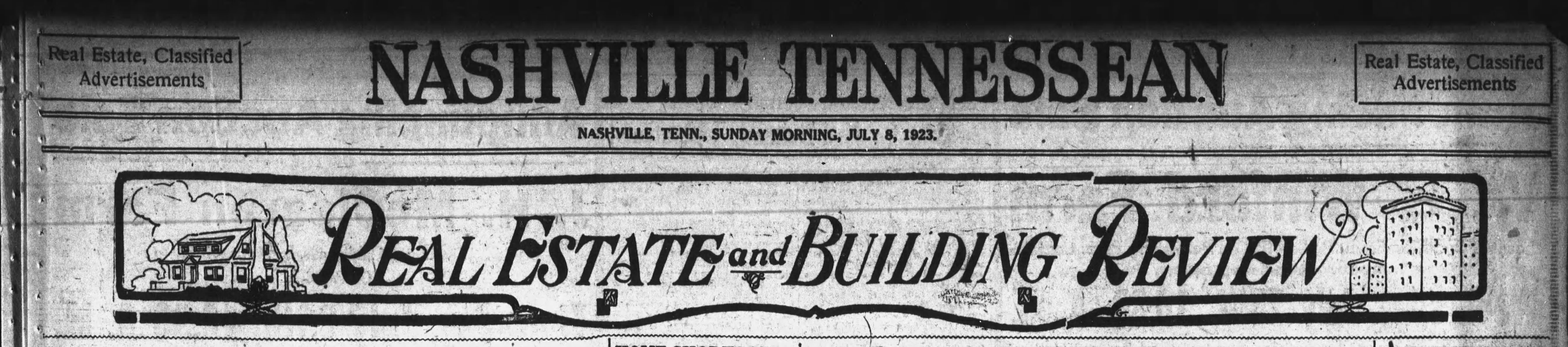 Tennessean headline for the Real Estate and Building Review
