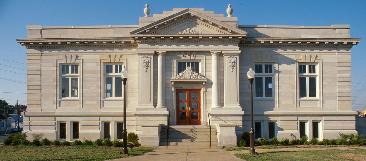 East Branch Library exterior in afternoon
