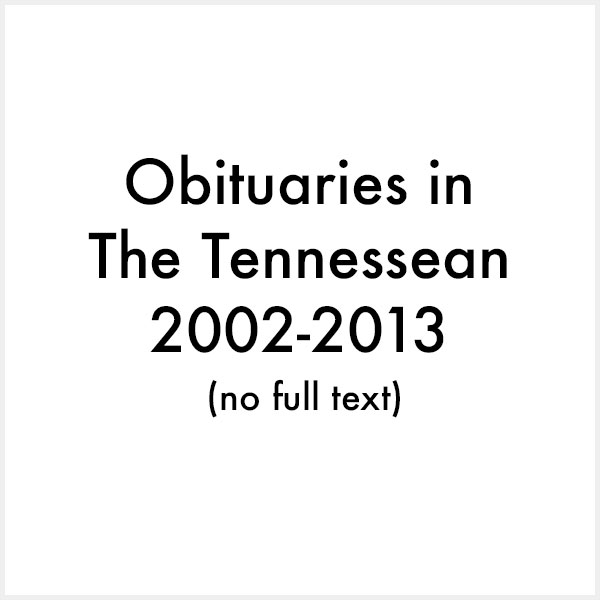 obituaries in the tennessean 2002 2013