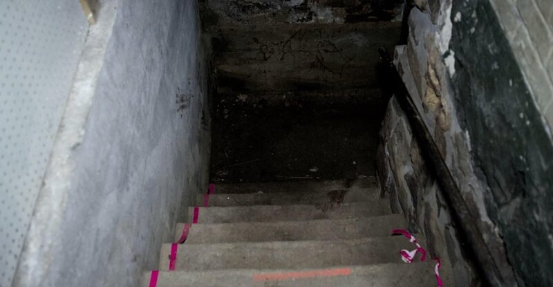 a dark stairwell