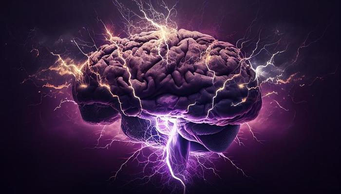 Brain Image with lightning 