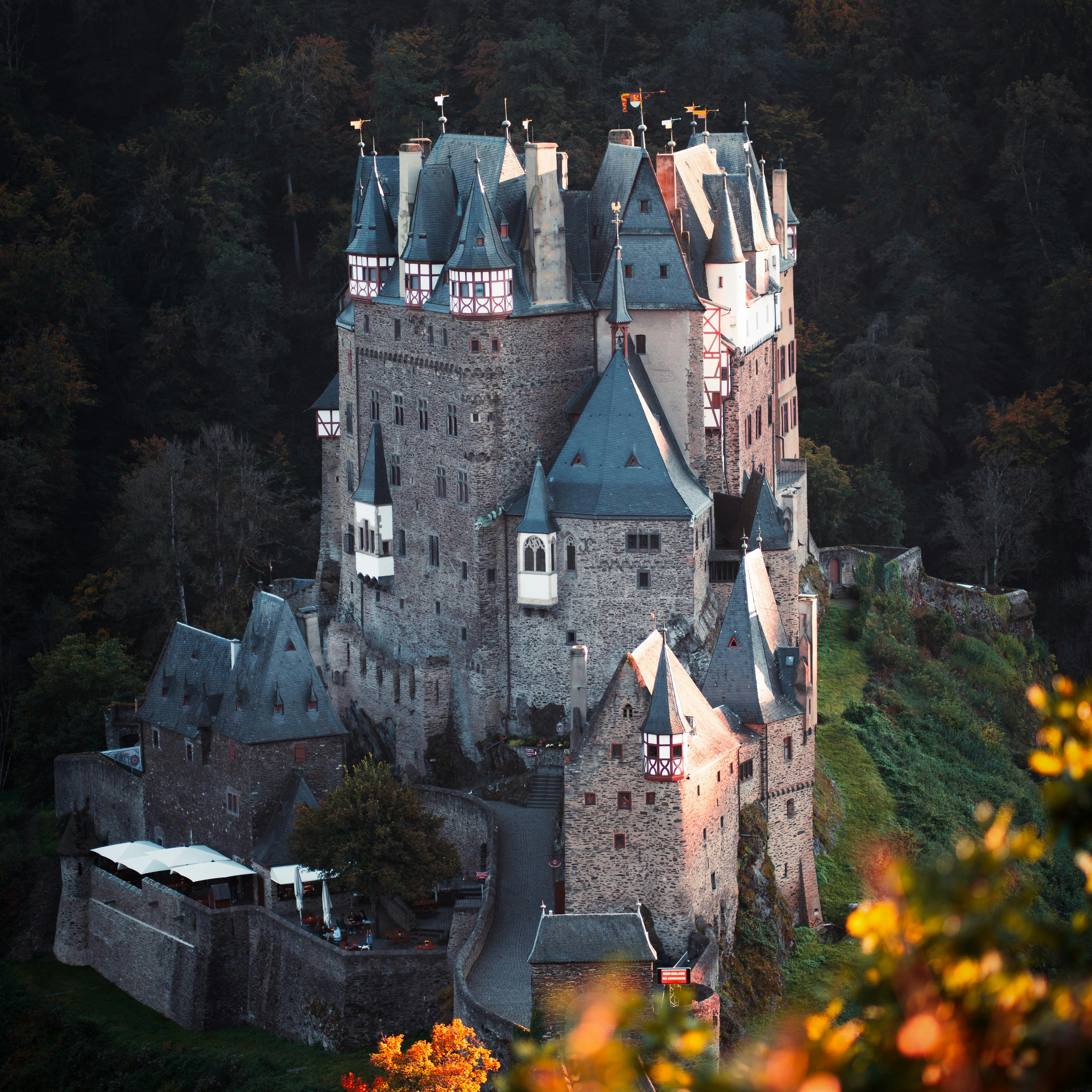 very tall castle in square format