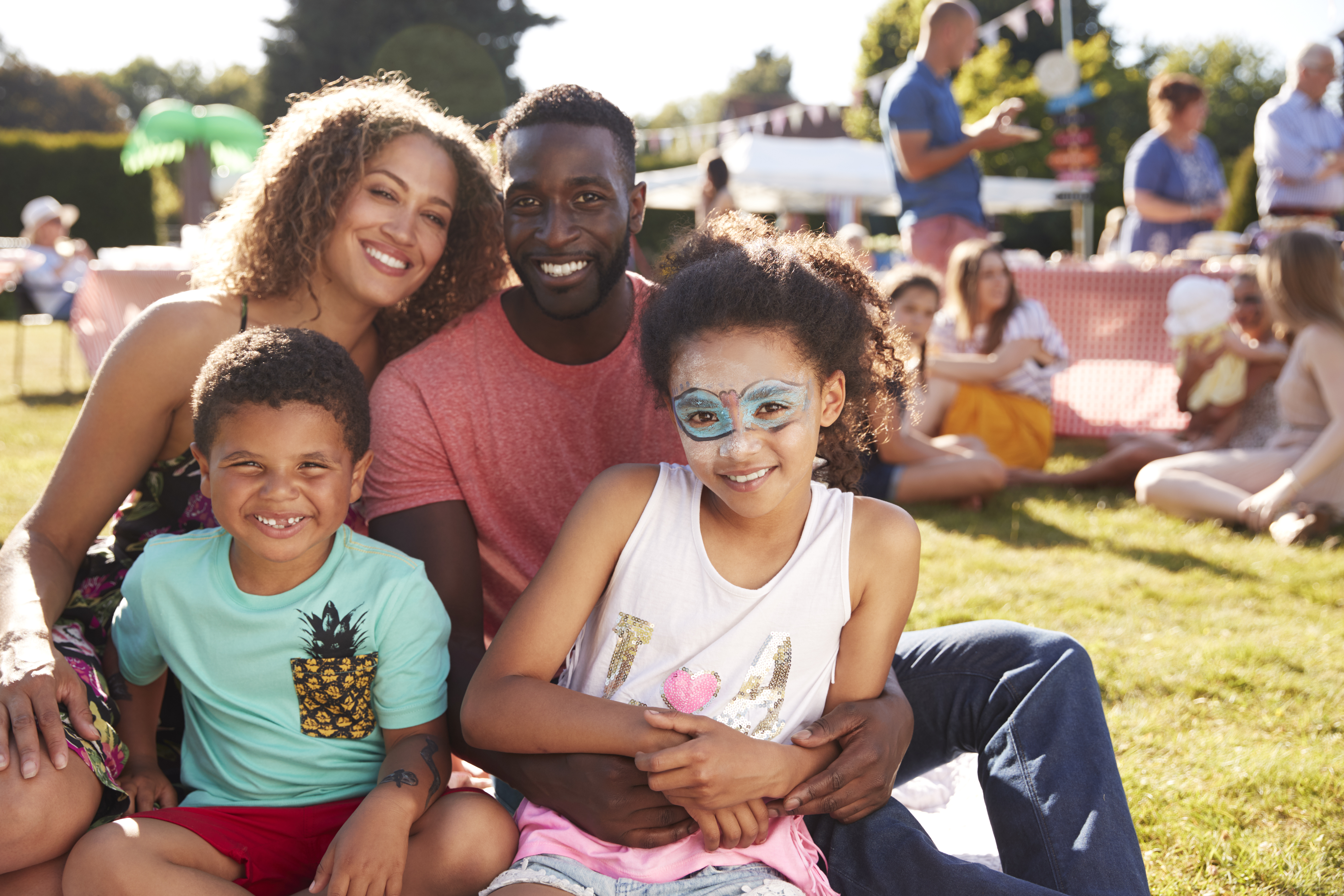 Family at outdoor festival 