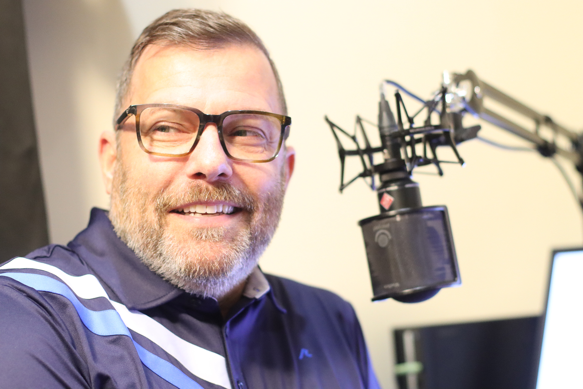 David Y. Williams at a recording studio before a Nashville Talking Library Recording Session