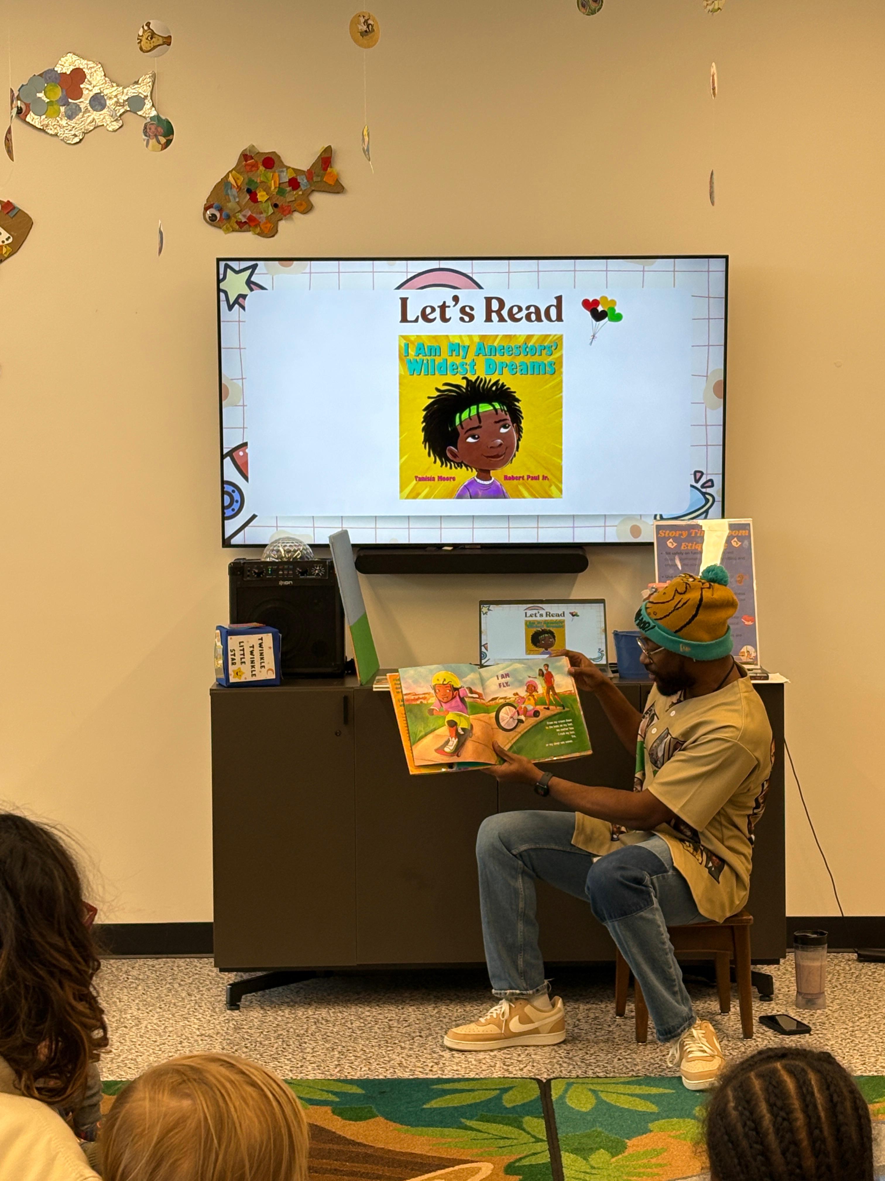 Wolfgang reading at Story Time