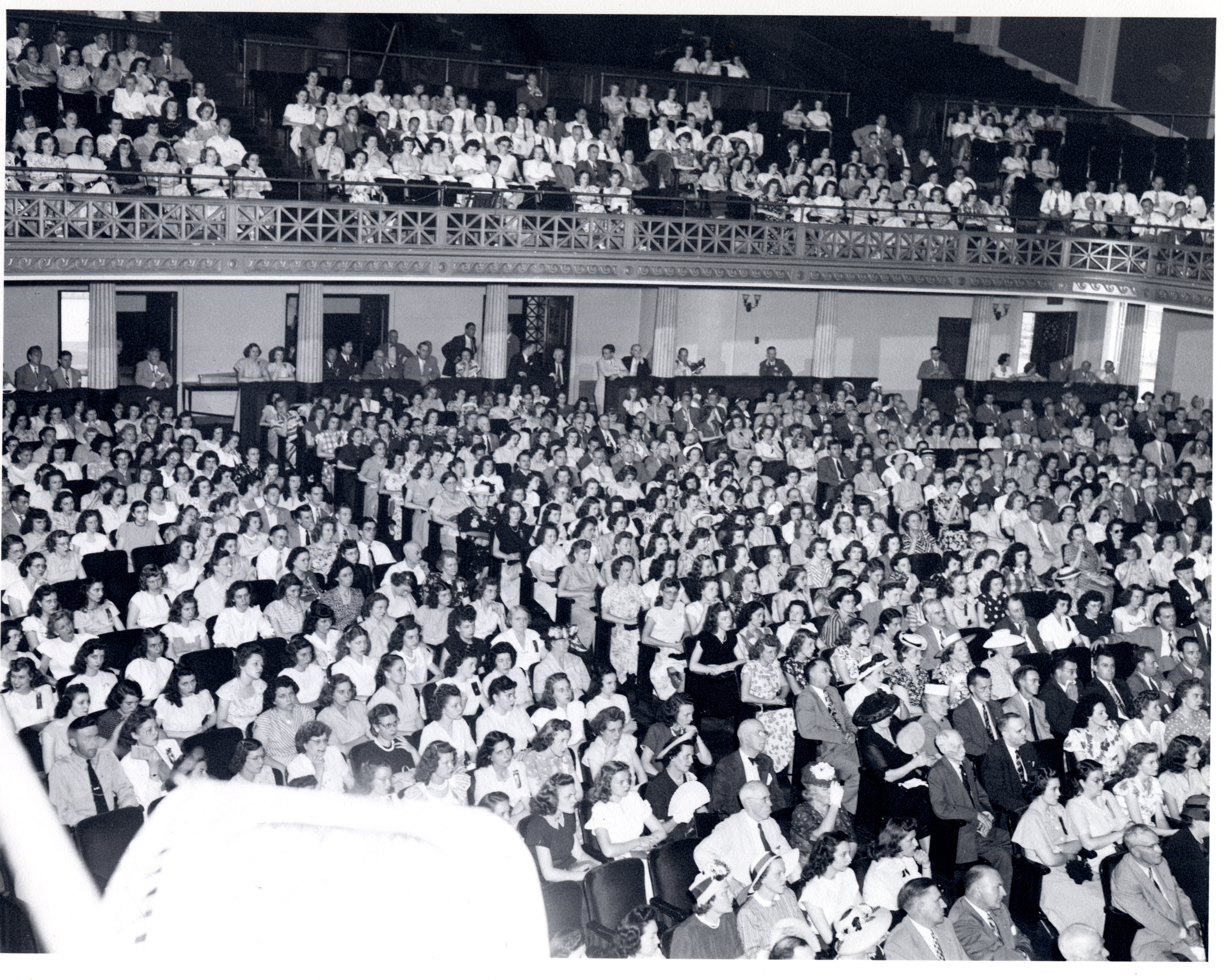 Photo of audience at the War Memorial Auditorium for a National Life gathering
