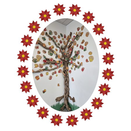 Tree with painted hands