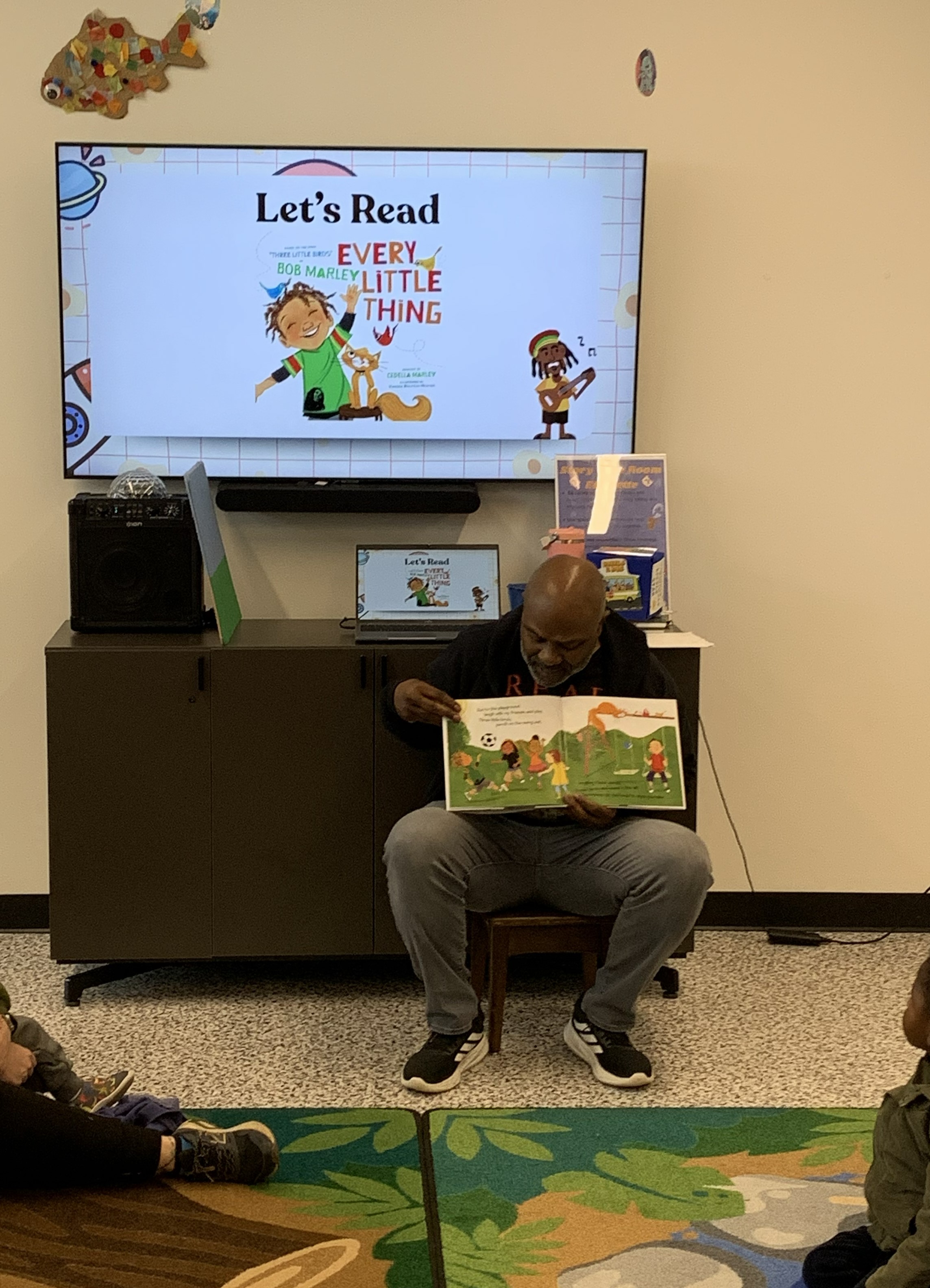 Elliott singing at Story Time