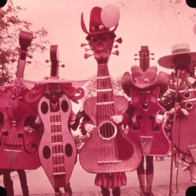 Photos of the mascot musical characters at Opryland