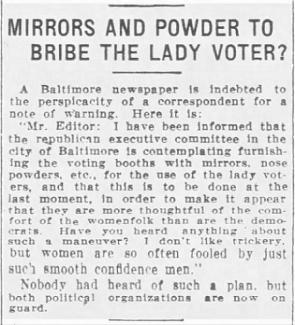 Chattanooga Daily Times clipping from September 5th, 1920 discussing how to sway women