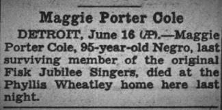 Obituary for Maggie Porter