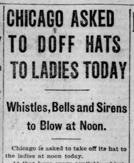 Chicago Tribune clipping from August 28th, 1920, noting the celebration 