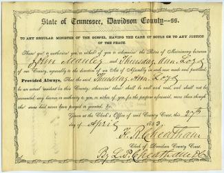 Manley-Loyd marriage, dated 4-27-1853