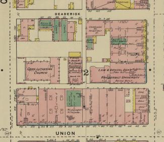 1888 Sanborn map of downtown