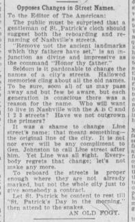 Clipping from the Nashville American from March, 1904