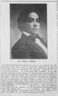 Nashville Globe clipping of Dr. Josie Wells trip to Michigan for training.