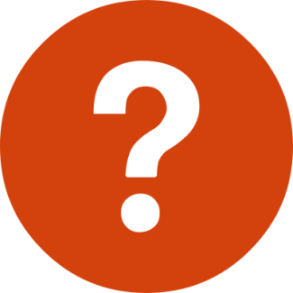 White question mark on an orange background.