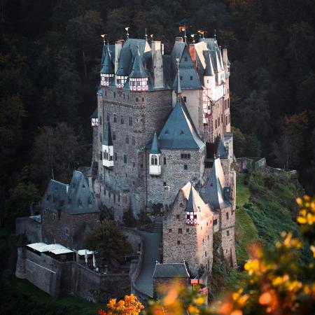 very tall castle in square format